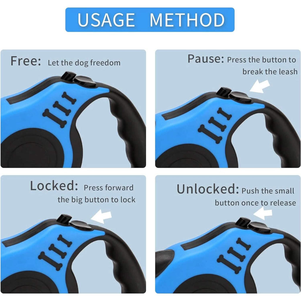 Durable Double Switch Retractable Pet Leash