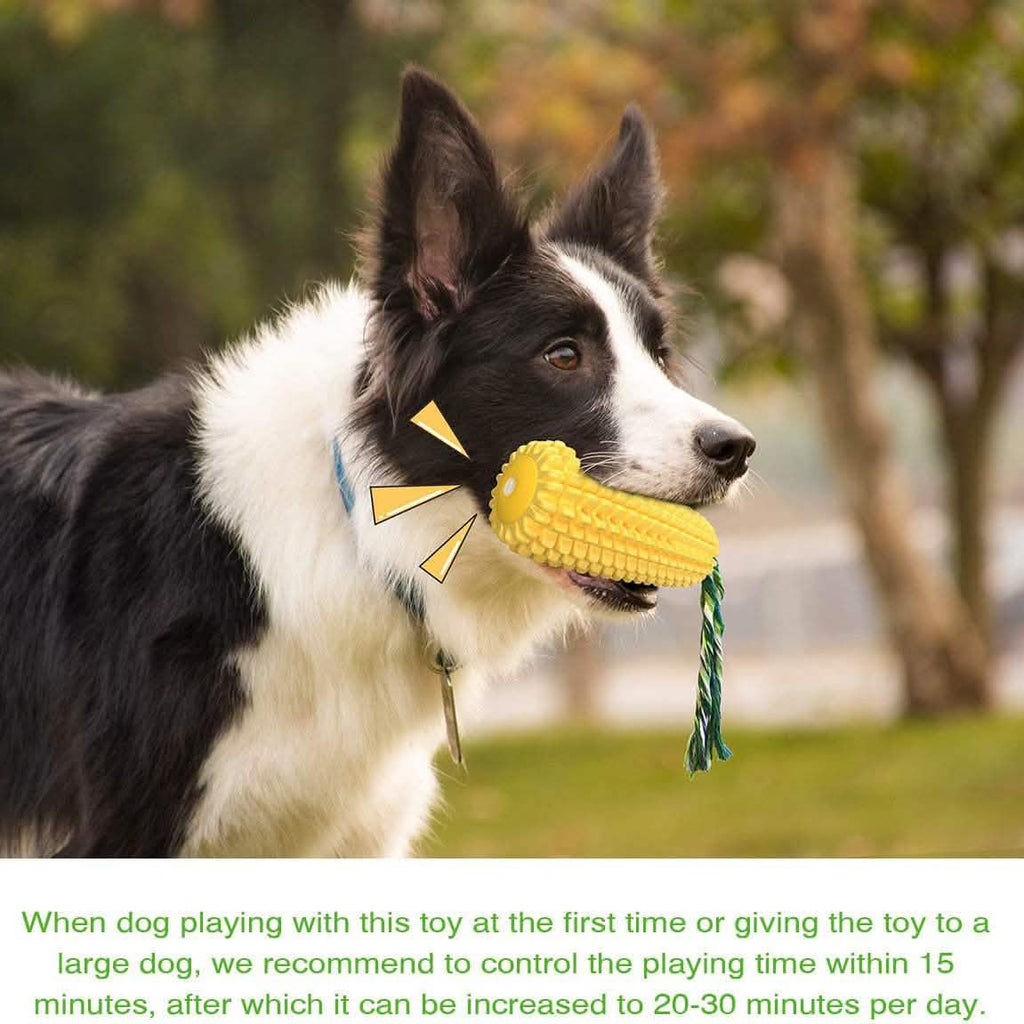 Indestructible Tough Durable Chew Corn Squeaker Interactive Dog Toys