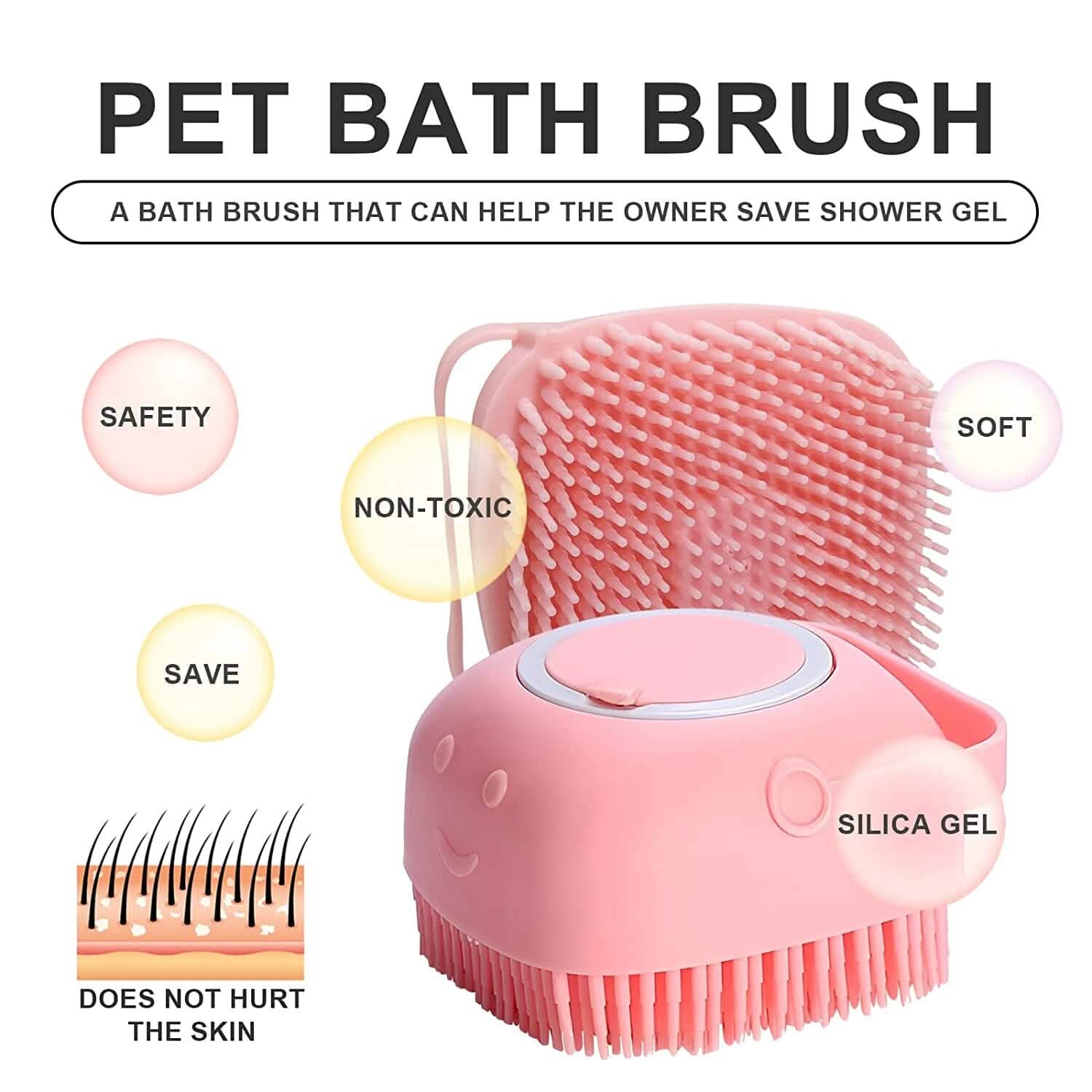 Pet Bath Brush Dog Scrubber